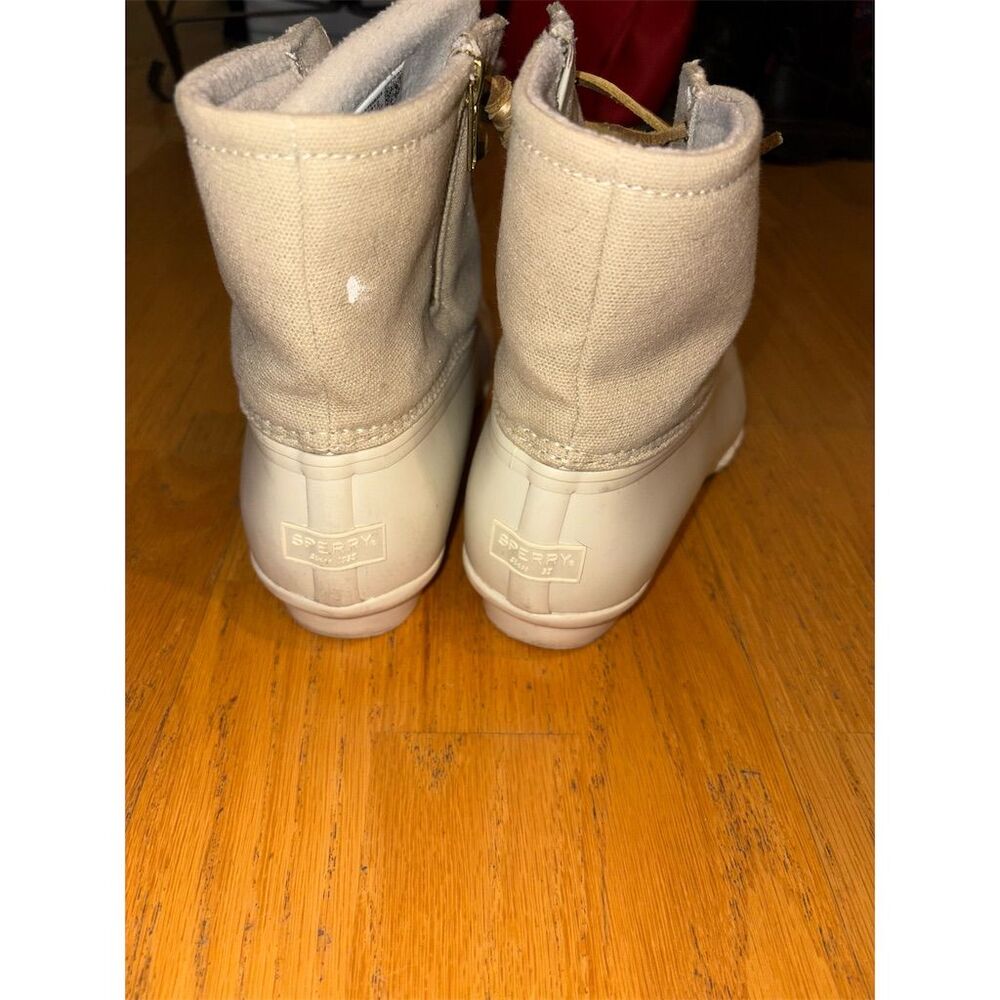 Sperry Women's Ankle Snow Boots Size 10 Ivory Metallic Winter Casual - Picture 6 of 13
